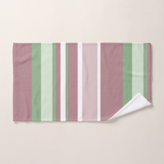 Green, Rose and Pink Stripes Bad Handdoek (Handdoek)