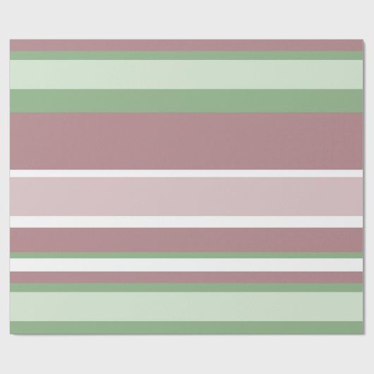 Green, Rose and Pink Stripes Cadeaupapier (Vlak)