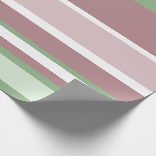 Green, Rose and Pink Stripes Cadeaupapier (Hoek)
