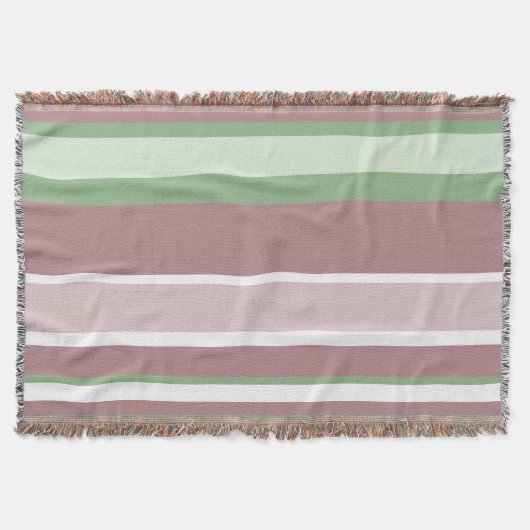 Green, Rose and Pink Stripes Deken (Voorkant)