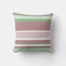 Green, Rose and Pink Stripes Kussen