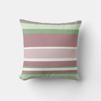 Green, Rose and Pink Stripes Kussen