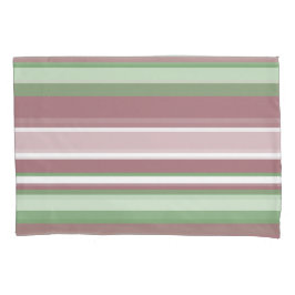 Green, Rose and Pink Stripes Kussensloop