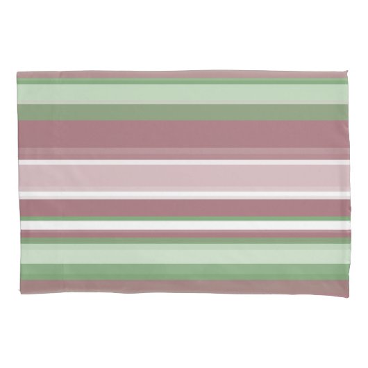 Green, Rose and Pink Stripes Kussensloop (Voorkant)