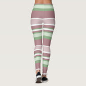 Green, Rose and Pink Stripes Leggings (Achterkant)