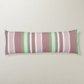 Green, Rose and Pink Stripes Lichaamskussen (Achterkant)