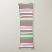 Green, Rose and Pink Stripes Lichaamskussen (Voorkant Verticaal)