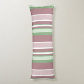 Green, Rose and Pink Stripes Lichaamskussen (Achterkant (Verticaal))