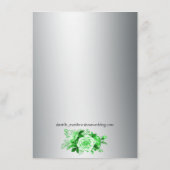 Green Rose Bouquet Boho Silver Wedding Details Informatiekaartje (Achterkant)