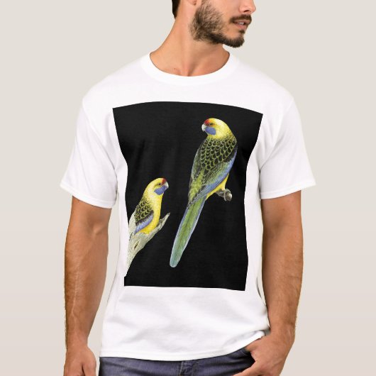Green Rosella Pair - Platycercus caledonicus T-shirt (Voorkant)