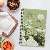 Green Roses Floral Garden Custom Spiral Notebook Notitieboek