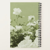Green Roses Floral Garden Custom Spiral Notebook Notitieboek (Achterkant)