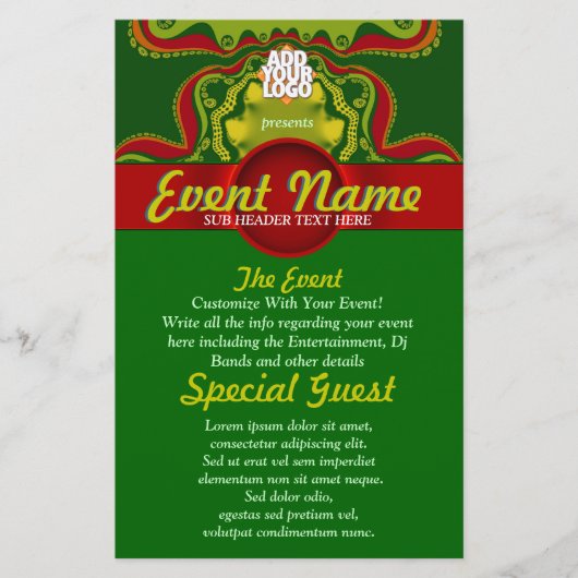 Green Royal Goddess Art Custom Event Flyer (Voorkant)