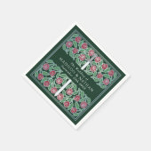 Green Royal Medieval Silver Floral Sword Wedding Servet (Hoek)