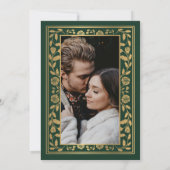 Green Royal Medieval Sword Wedding Photo Save The Date (Achterkant)