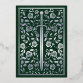 Green Royal Medieval Sword Wedding Save the Date Folie Uitnodiging (Achterkant)