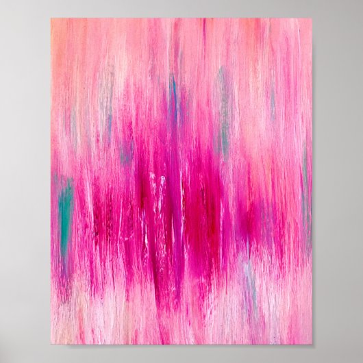 Green roze Waterverf Art Modern Trendy Poster (Voorkant)