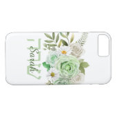 Green Rozen and Daisies Name in English and Hebrew Case-Mate iPhone Case (Achterkant (Horizontaal))