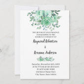 Green Rozen Wedding Country Chic Uitnodiging (Voorkant)