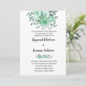 Green Rozen Wedding Country Chic Uitnodiging (Staand voorkant)