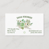 Green Rozen White Daisies Star van David Visitekaartje (Voorkant)