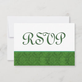 Green RSVP Damask Wedding C103