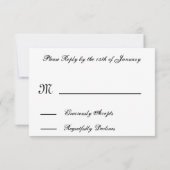 Green RSVP Grunge Damask Wedding Kaartje (Achterkant)