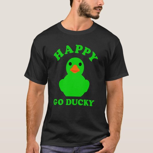 Green Rubber Duck Happy Go Ducky Pun St Patricks D T-shirt (Voorkant)