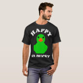 Green Rubber Duck Happy Go Ducky Pun St Patricks D T-shirt (Voorkant volledig)