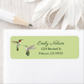 Green Ruby-throated Hummingbird Return Address Etiket (Insitu)
