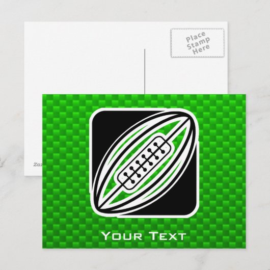 Green Rugby Briefkaart (Voorkant / Achterkant)