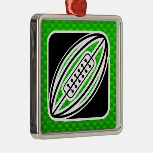 Green Rugby Metalen Ornament (Rechts)