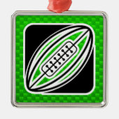 Green Rugby Metalen Ornament (Voorkant)