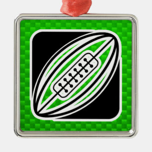 Green Rugby Metalen Ornament