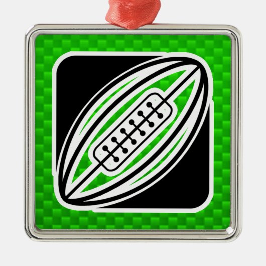 Green Rugby Metalen Ornament (Voorkant)