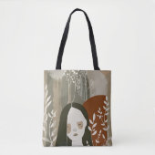 Green Rust Tan Empowering Woman Abstract  Tote Bag (Voorkant)
