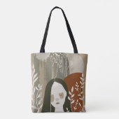 Green Rust Tan Empowering Woman Abstract  Tote Bag (Achterkant)