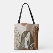 Green Rust Tan Empowering Woman Abstract  Tote Bag (Achterkant)