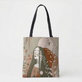 Green Rust Tan Empowering Woman Abstract Tote Bag (Voorkant)