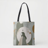 Green Rust Tan Empowering Woman Abstract  Tote Bag (Voorkant)