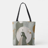 Green Rust Tan Empowering Woman Abstract  Tote Bag (Achterkant)