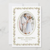 Green Rustic Botanical Christmas Card Feestdagenkaart (Voorkant)