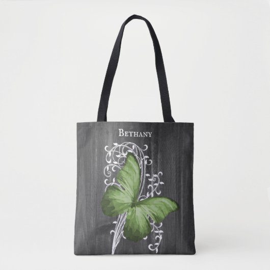 Green Rustic Butterfly - Canvas tas op maat (Voorkant)