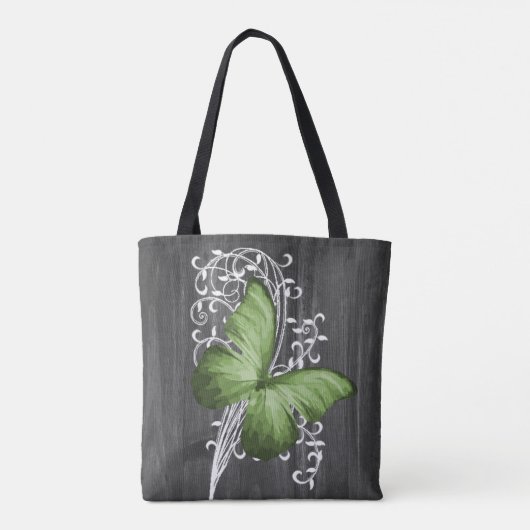 Green Rustic Butterfly - Canvas tas op maat (Achterkant)