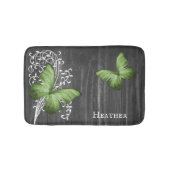Green Rustic Butterfly - Specialized Bath Mat (Voorkant)