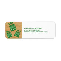 Green Rustic Cadeaus Holiday Adresetiketten