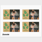 Green Rustic Cadeaus Holiday Foto Stickers (Vel)