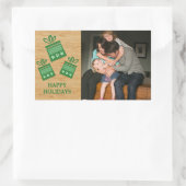 Green Rustic Cadeaus Holiday Foto Stickers (Tas)