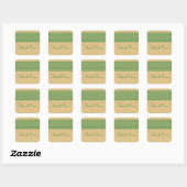Green Rustic Chevron Dank u Stickers (Vel)