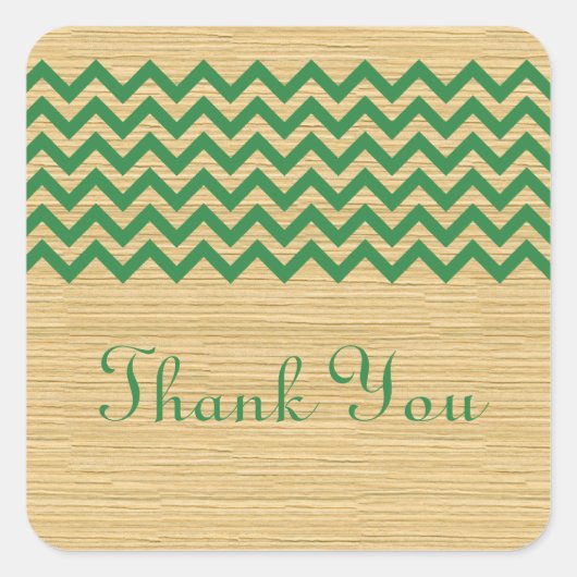 Green Rustic Chevron Dank u Stickers (Voorkant)